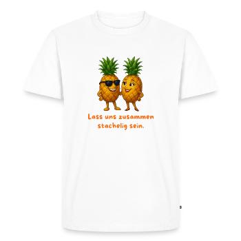 Duo ananas : Épineux ensemble - T-shirt Premium bio Homme - blanc - Devant - Nico (187cm)