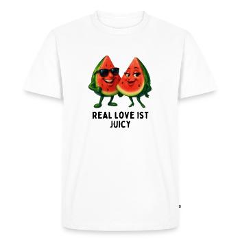 Duo de melons Juicy Love - T-shirt Premium bio Homme - blanc - Devant - Nico (187cm)