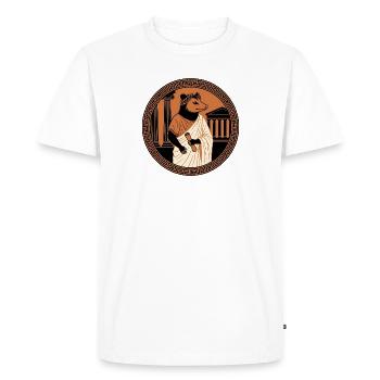 Classical Philosopher Opossum In Antique Toga - Men's Premium Organic T-Shirt - white - Front - Nico (187cm)