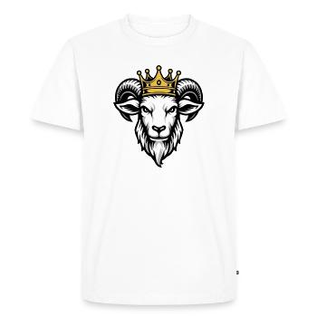 Graphique de couronne royale de chèvre - T-shirt Premium bio Homme - blanc - Devant - Nico (187cm)