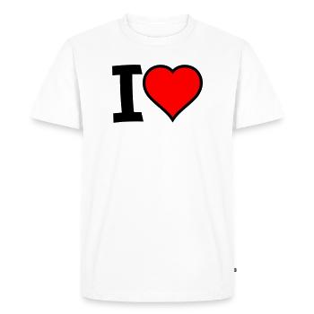 I Cœur - T-shirt Premium bio Homme - blanc - Devant - Nico (187cm)