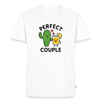 Perfect Couple Cactus and Lemon Drink Illustration - Men's Premium Organic T-Shirt - white - Front - Nico (187cm)