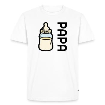 Announcing Baby - Dad 2026 Baby Bottle - Men's Premium Organic T-Shirt - white - Front - Nico (187cm)
