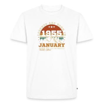 January 1955 Vintage Retro Birthday Gift - Men's Premium Organic T-Shirt - white - Front - Nico (187cm)