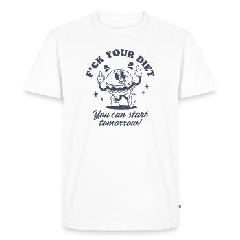 Va te faire ton régime - T-shirt Premium bio Homme - blanc - Devant - Nico (187cm)