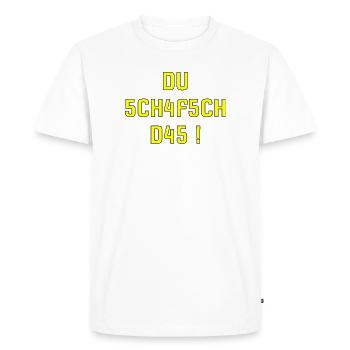 Motivation Shirt du schafsch das schweizerdeutsch - Men's Premium Organic T-Shirt - white - Front - Nico (187cm)