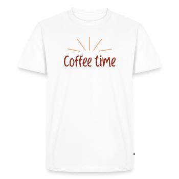 Café Time Soleil Rétro - T-shirt Premium bio Homme - blanc - Devant - Nico (187cm)