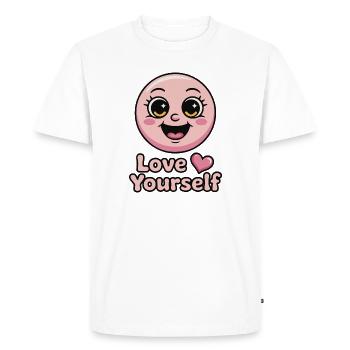 aime toi toi-même - T-shirt Premium bio Homme - blanc - Devant - Nico (187cm)