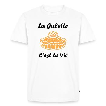 Humour galette des rois - T-shirt Premium bio Homme - blanc - Devant - Nico (187cm)