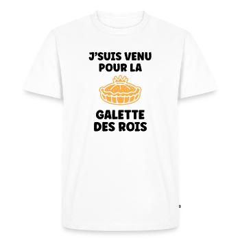 Humour galette des rois - T-shirt Premium bio Homme - blanc - Devant - Nico (187cm)
