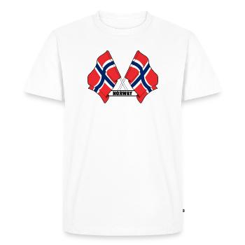 Norway Crossed Flags - Men's Premium Organic T-Shirt - white - Front - Nico (187cm)