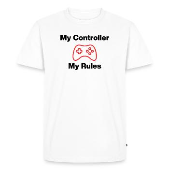 My Controller My Rules, Nerd, Zocker, Meine Regeln - Men's Premium Organic T-Shirt - white - Front - Nico (187cm)