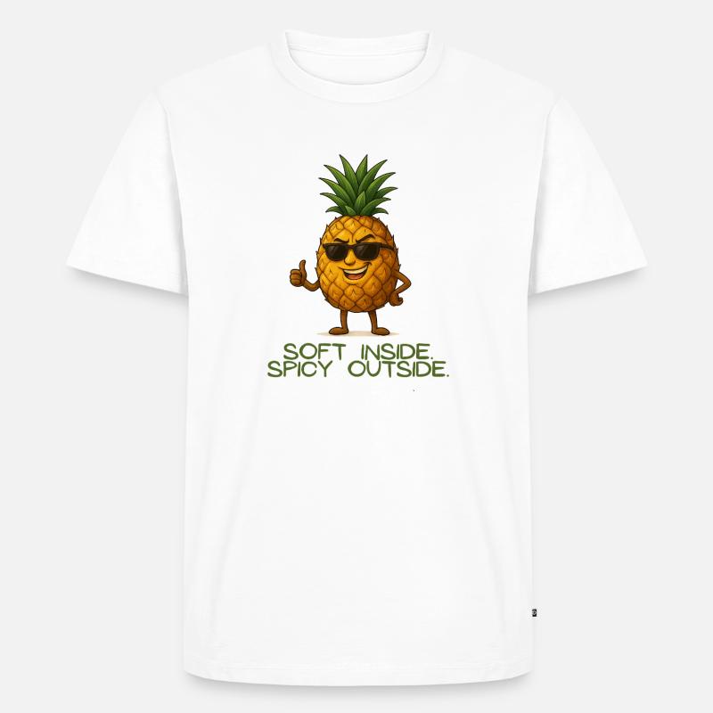 Ananas mit Stil Soft Inside - Männer Premium Bio T-Shirt - Weiß