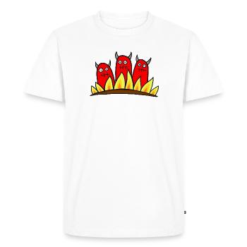 3 Devils - Men's Premium Organic T-Shirt - white - Front - Nico (187cm)