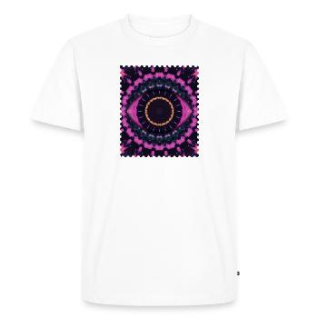 Kaleidoscopic Flower Circle - Men's Premium Organic T-Shirt - white - Front - Nico (187cm)