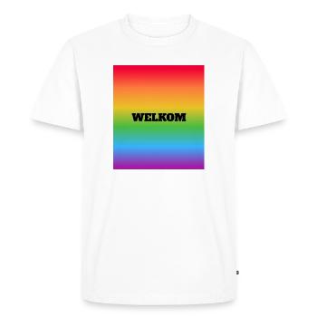 LGBT safe space welcome Welkom Dutch - Men's Premium Organic T-Shirt - white - Front - Nico (187cm)