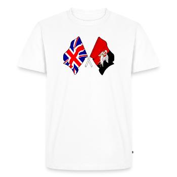 Buckinghamshire & Great Britain Crossed - Men's Premium Organic T-Shirt - white - Front - Nico (187cm)