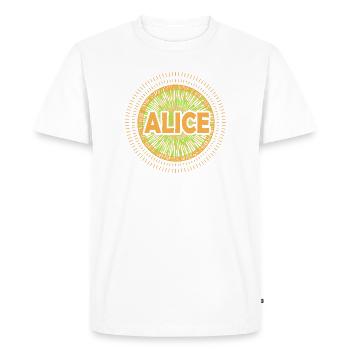 Gift idea Alice - Men's Premium Organic T-Shirt - white - Front - Nico (187cm)