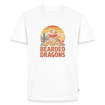 Dragon barbu Amour au coucher de soleil - T-shirt Premium bio Homme - blanc - Devant - Nico (187cm)