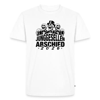 Enterrement de vie de garçon 2026 Jga Skeleton - T-shirt Premium bio Homme - blanc - Devant - Nico (187cm)