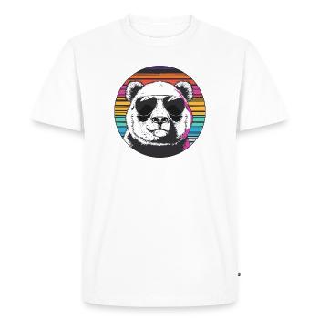 Lunettes de soleil rétro Panda - T-shirt Premium bio Homme - blanc - Devant - Nico (187cm)