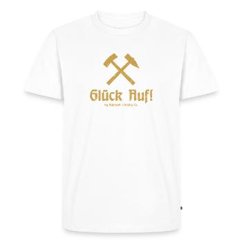 Bonne chance! - Ruhrpott - Zeche - Zollverein - T-shirt Premium bio Homme - blanc - Devant - Nico (187cm)