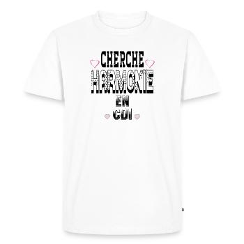 Looking for harmony on a permanent contract - Men's Premium Organic T-Shirt - white - Front - Nico (187cm)