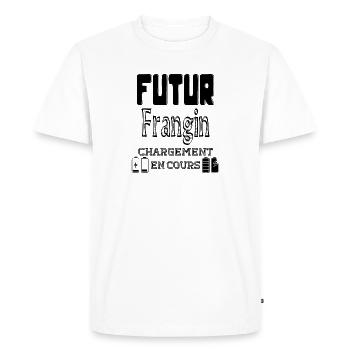 Futur Frangin Chargement En Cours - T-shirt Premium bio Homme - blanc - Devant - Nico (187cm)