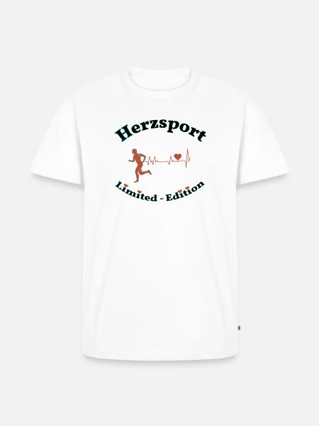 Herzsport - Männer Premium Bio T-Shirt - Weiß