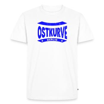 Berlin Stadium Ostkurve, Hoodie, Shirt, Cap - Men's Premium Organic T-Shirt - white - Front - Nico (187cm)