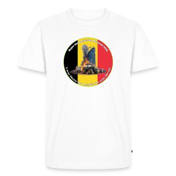 Manifestations des agriculteurs à Bruxelles 2025 - T-shirt Premium bio Homme - blanc - Devant - Nico (187cm)