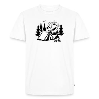 Camp nature sous tente - T-shirt Premium bio Homme - blanc - Devant - Nico (187cm)