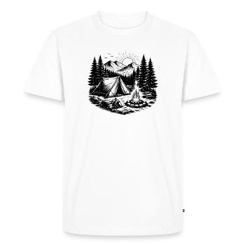 Camping Tent Forest Outdoor - T-shirt Premium bio Homme - blanc - Devant - Nico (187cm)
