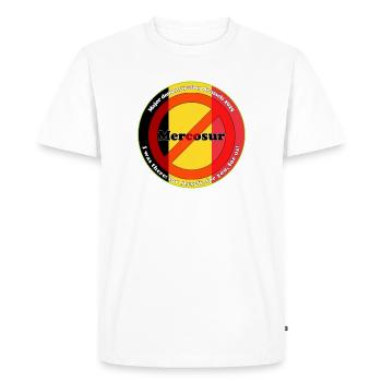 Protestation des agriculteurs contre le Mercosur - T-shirt Premium bio Homme - blanc - Devant - Nico (187cm)