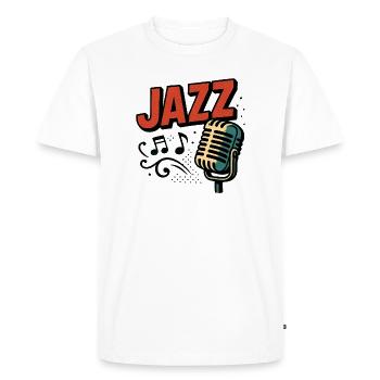 Jazz - Saxophone - Musique - T-shirt Premium bio Homme - blanc - Devant - Nico (187cm)