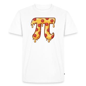 Pizza Pi, nerd de la nourriture drôle, amateur de jeux de mots de maths - T-shirt Premium bio Homme - blanc - Devant - Nico (187cm)