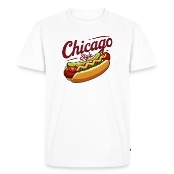 Chicago Style Hot Dog Classic Food Design - Men's Premium Organic T-Shirt - white - Front - Nico (187cm)