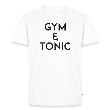 Gymnase & Tonique - T-shirt Premium bio Homme - blanc - Devant - Nico (187cm)