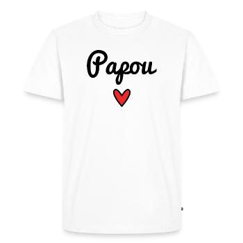 PAPOU. PAPA. FÊTE DES PÈRES. BONNE FÊTE PAPA - T-shirt Premium bio Homme - blanc - Devant - Nico (187cm)