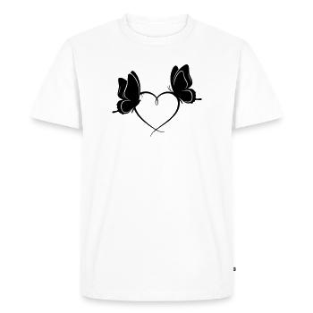 Butterflies Heart – Love & Freedom Design - Men's Premium Organic T-Shirt - white - Front - Nico (187cm)
