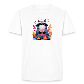Colorful Raccoon of Rest - Men's Premium Organic T-Shirt - white - Front - Nico (187cm)