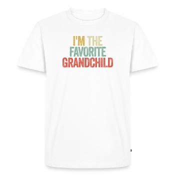 Je suis le petit-enfant préféré - T-shirt Premium bio Homme - blanc - Devant - Nico (187cm)
