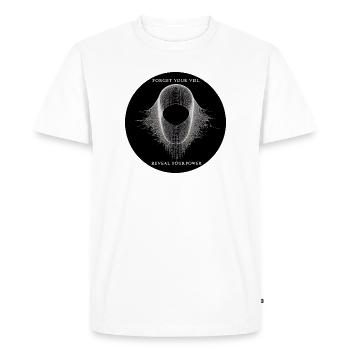 Forget Veil, Reveal Power - Men's Premium Organic T-Shirt - white - Front - Nico (187cm)