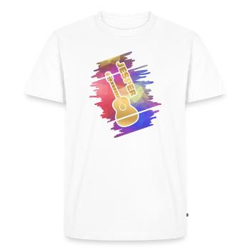 Guitar Jesper - Men's Premium Organic T-Shirt - white - Front - Nico (187cm)