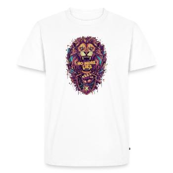 Graffiti de lion avec No More Lies - T-shirt Premium bio Homme - blanc - Devant - Nico (187cm)