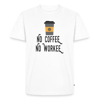 Pas de café, pas de workee - T-shirt Premium bio Homme - blanc - Devant - Nico (187cm)