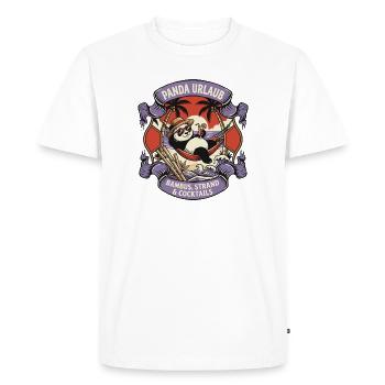 Vacances Panda : plage et cocktails - T-shirt Premium bio Homme - blanc - Devant - Nico (187cm)
