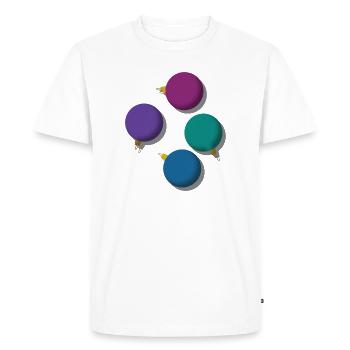 4 boules de Noël colorées - T-shirt Premium bio Homme - blanc - Devant - Nico (187cm)