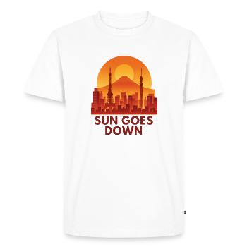 Skyline du coucher de soleil - T-shirt Premium bio Homme - blanc - Devant - Nico (187cm)