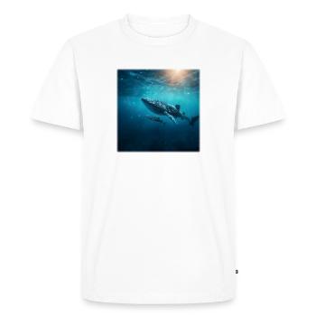 Mère requin-baleine avec bébé nature sous-marine - T-shirt Premium bio Homme - blanc - Devant - Nico (187cm)